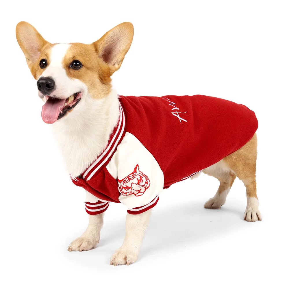 

High Quality luxury dog clothes pet apparel Winter Warm Baseball Sweater Jacket Sports Pet Dog Coats Different Size designer, 2 colors