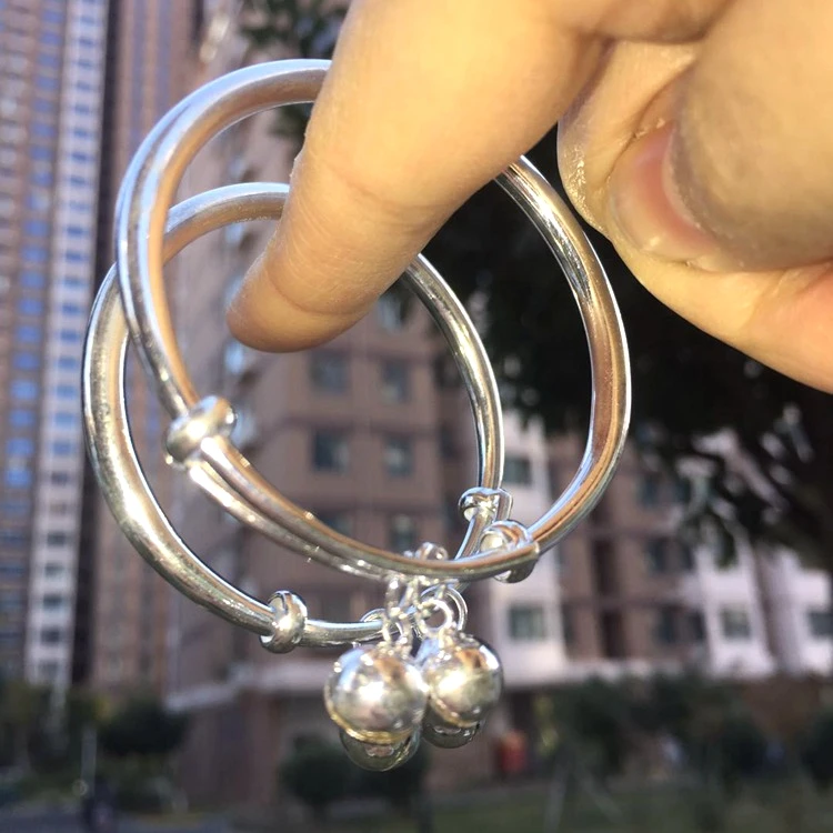 

Jialin Jewelry Sterling silver baby bracelet quality luxury bells lovely patronus 13g weight