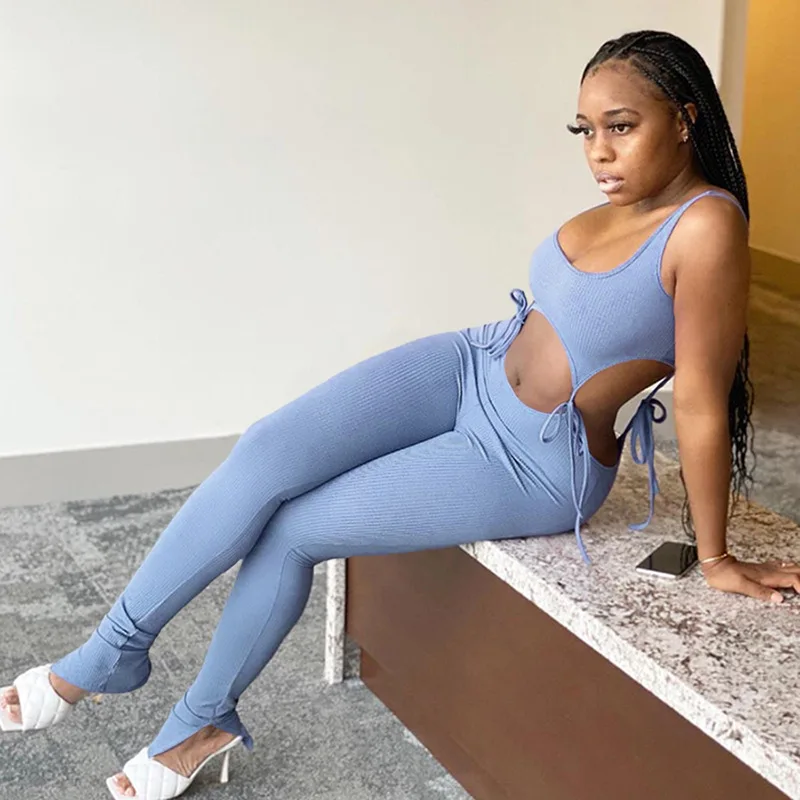 

women romper jumpsuit women 2021 2021 New Summer Bodycon Jumpsuits Solid Matching Tracksuits Overalls Streetwear Bandage Spring Jumpsuit bodysuits for women women junpsuit