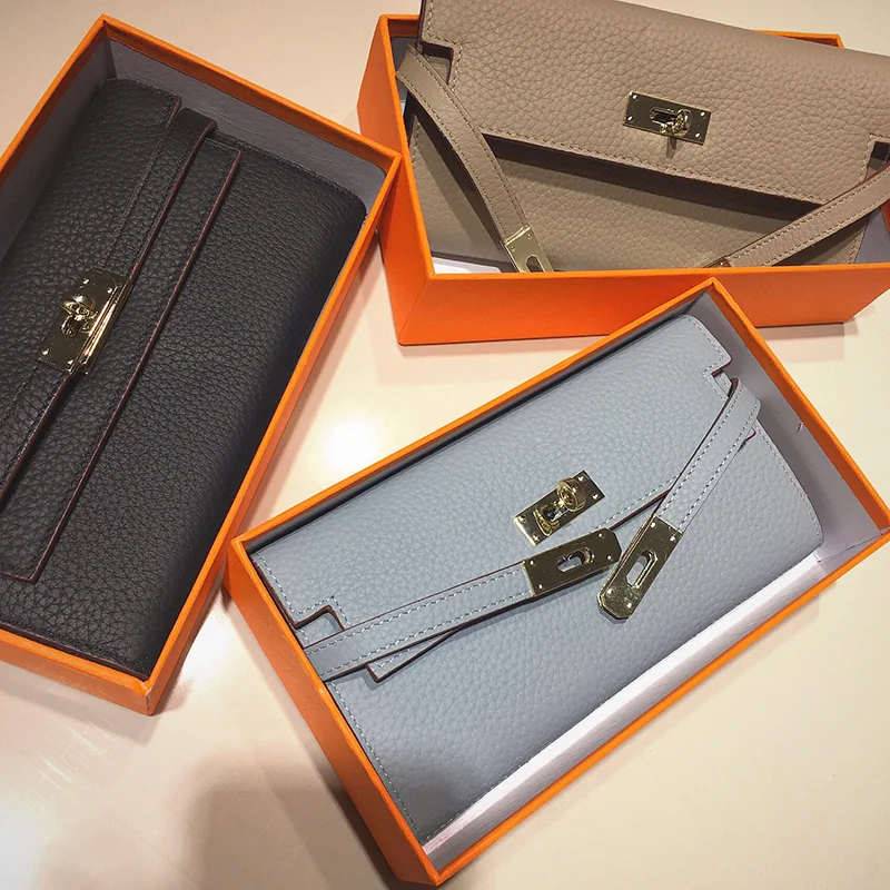 

2020 New Stylist long luxury unique wallet women ladies purse with small MOQ and customized logo