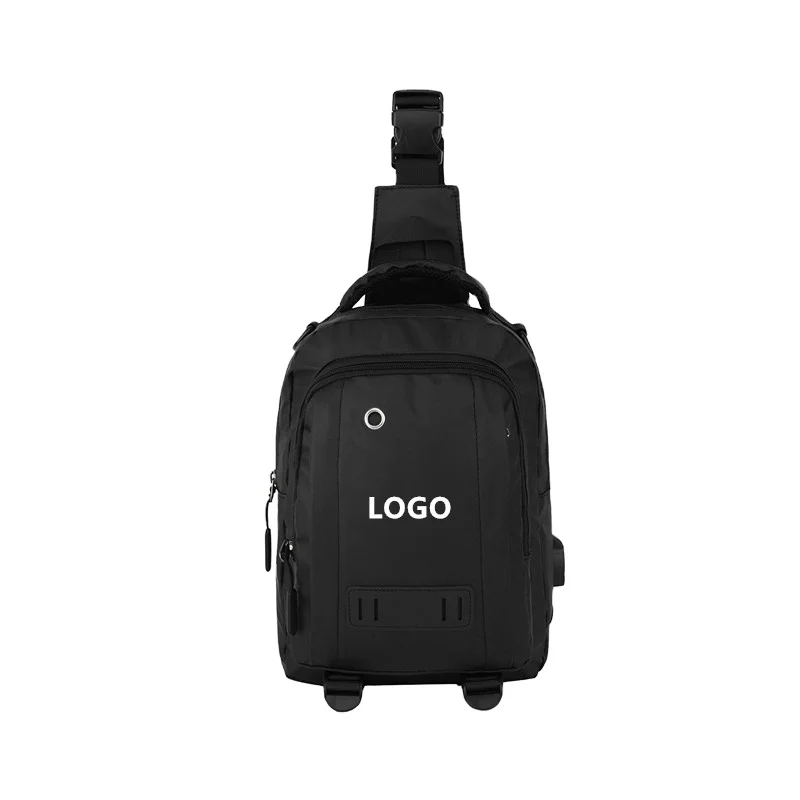 

Custom logo design sling bags with USB charging port school cross body bag