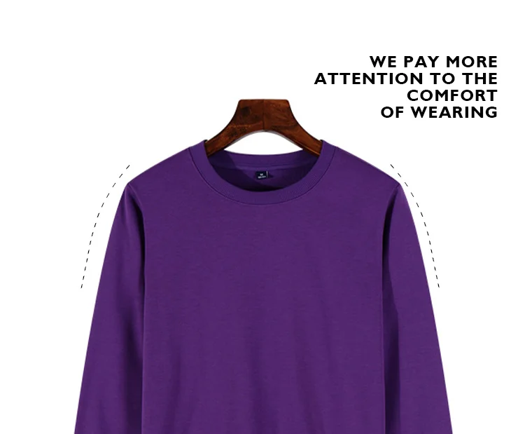 80 Cotton 20 Polyester Fabric Crewneck Casual Pullover Sweatshirt For