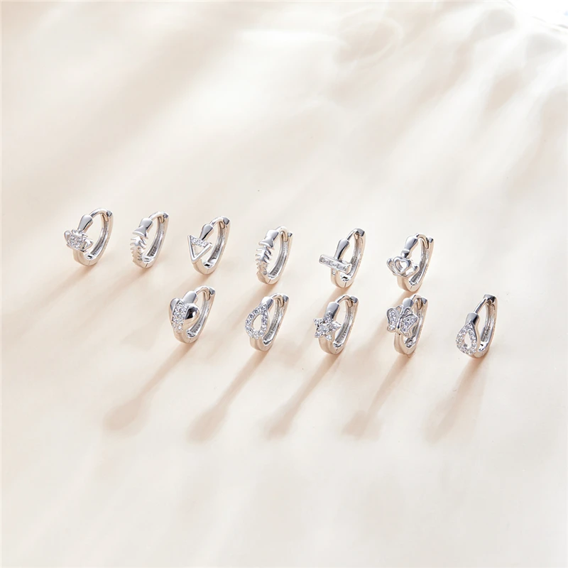 

New trendy cute 925 sterling silver women hoop earrings wholesale