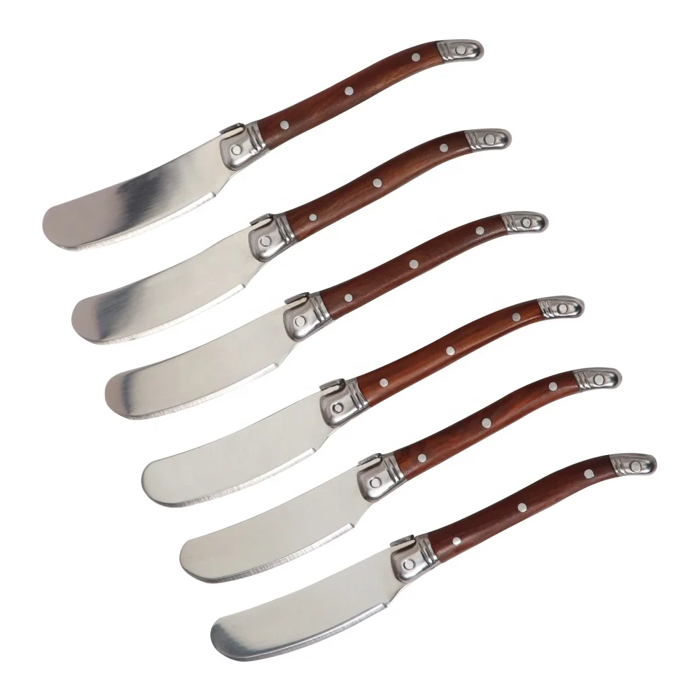 

Rosewood Handle Laguiole Stainless Steel Butter Knife Cheese Spreader Knife Jam Spatula Child Kid Sandwich Cheese Cake Slicer