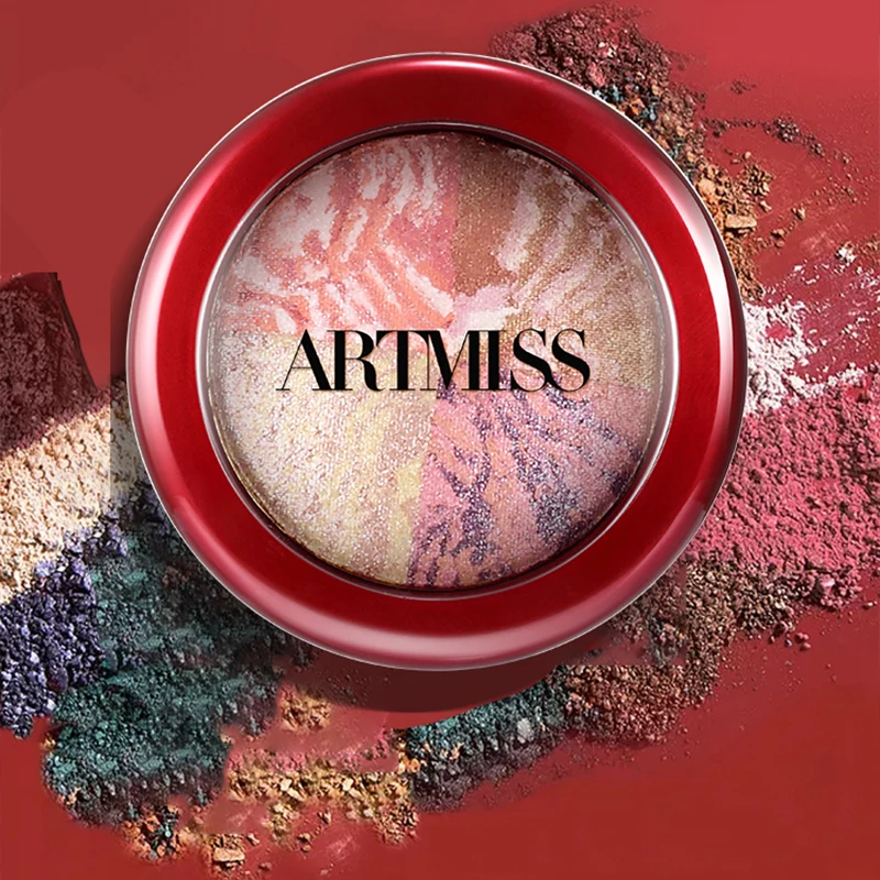 

ARTMISS High Quality eye shadow beautiful 4 colors matte and Glitter Powder baked eyeshadow