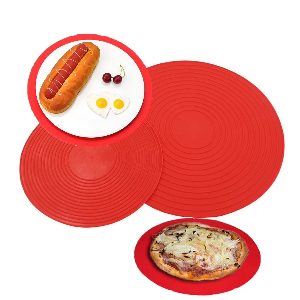 

Multi Function Round Heat Resistant Silicone Mat Drink Table Mat Table Mat Non Slip Pot Holder Kitchen Tool Pot Pad, Red