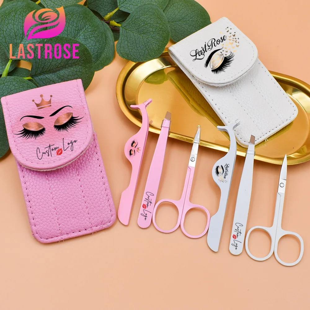 

Beauty tools set eyelash tweezers scissors and eyebrow custom your logo on tools private label eyebrow tweezers, Rose gold and gold black