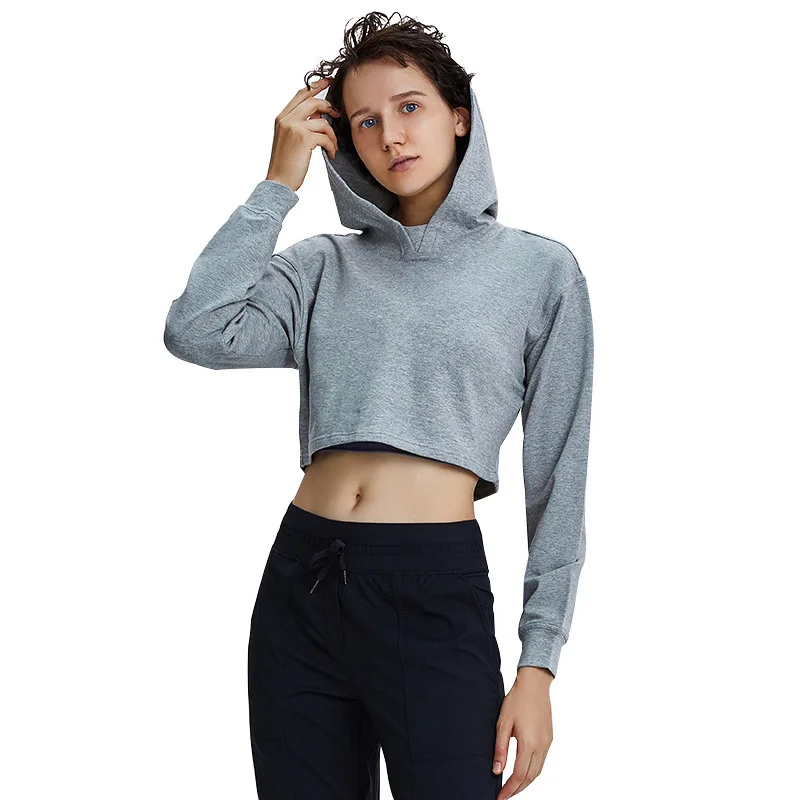 

Best Quality Women Sweatshirts Custom logo Women Hoodies Long Sleeve Crop Top