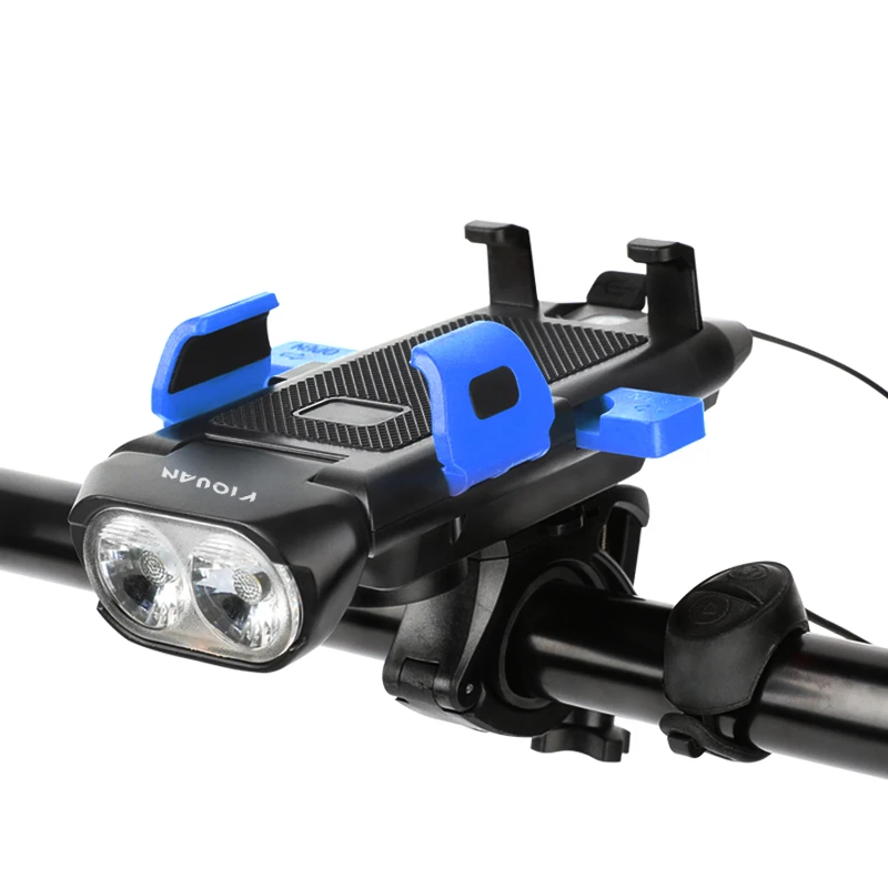 

Wholesale 4 In 1 Bicycle Light Led Horn Light One-Key Lock Mobile Phone Holder Lighting Riding Equipment