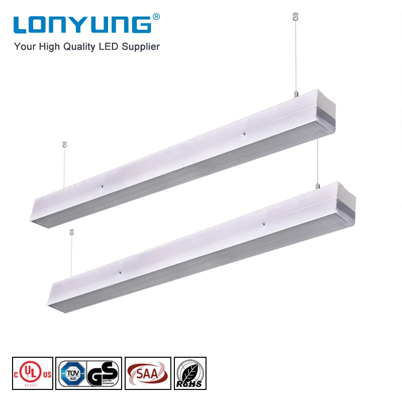 High Brightness 60w led pendant linear light continuous ceiling mounted led linear lamp For Shop/office/big supermarket