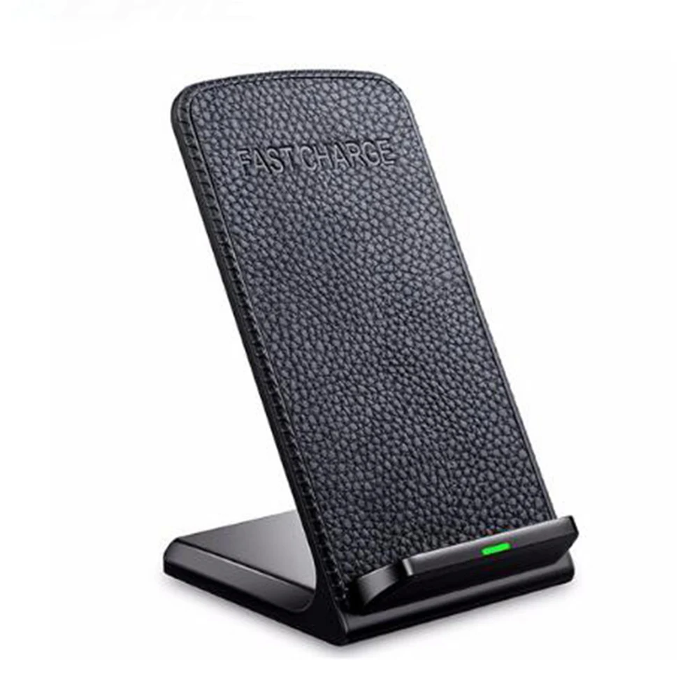 

New Arrivals 10W QI Wireless Charger Leather Design, Black
