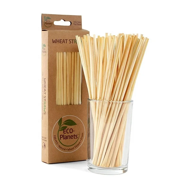 Natural Hay Straw LFGB Certified Disposable Wheat Straw for Drinking