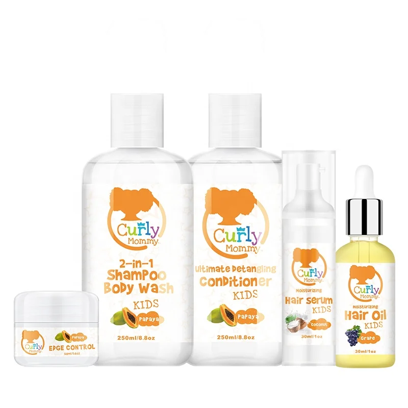 

CURLYMOMMY Private Label Sulfate Free Biotin Kids Curly Hair Products Set