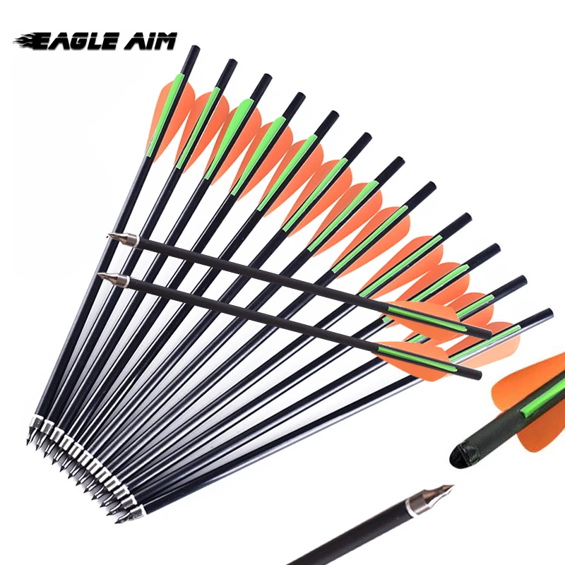 

12PCS 13Inch Carbon Arrows OD 8.8mm Spines 400 Crossbow Arrow for Hunting Archery
