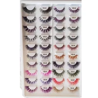 

2019 latest style Colours 5D mink lashes natrual soft colorful 3D mink shorter eyelashes