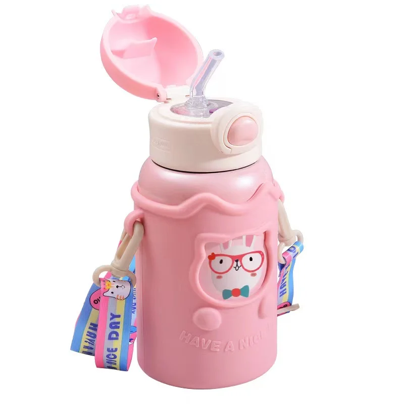 

500ml Cartoon Children's Cup School 304 316 Stainless Steel Vacuum Insulated Kids Water Bottles With Straw