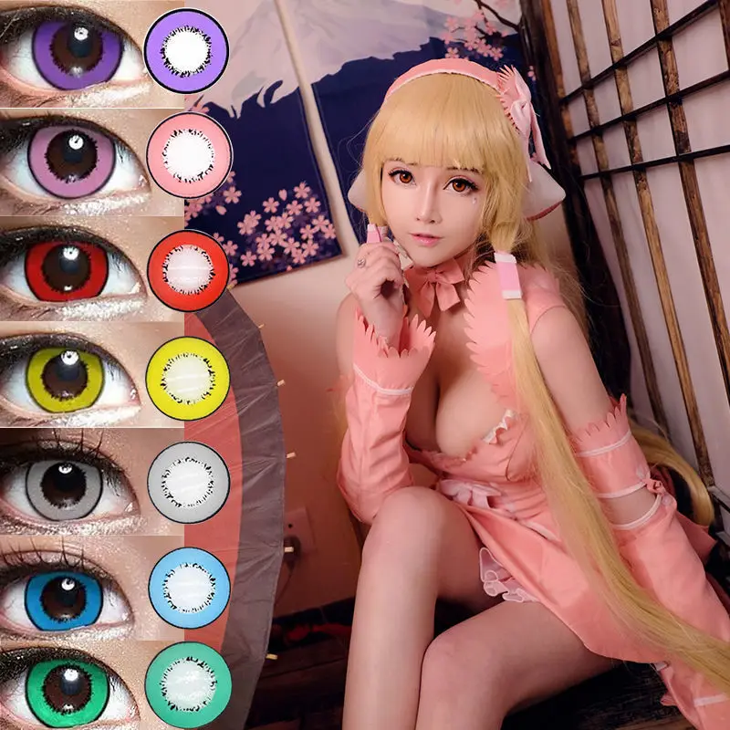 

Hot Sale Wholesale Element Yearly Colored Contact Lens Soft Colored eye contact lenses cosplay