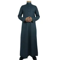 

2019 Latest Saudi Arabia Design Men Thobe Wholesale Winter Muslim Clothing Adult Men Plain Color Long Dress