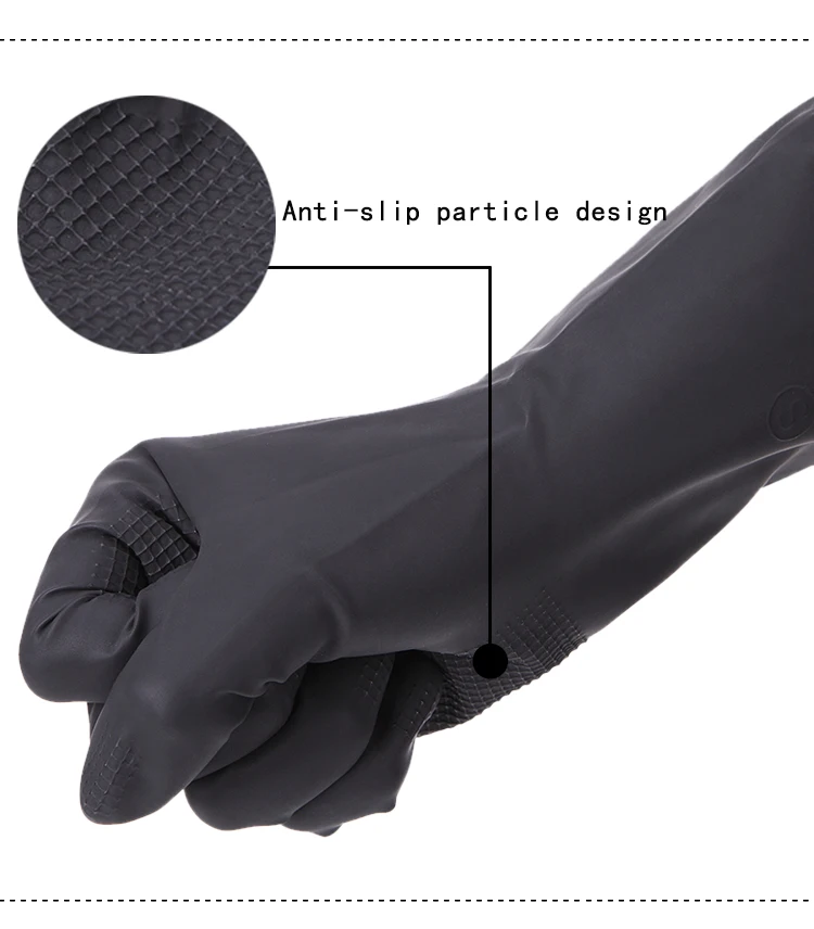 Hair Salon Hair Dye Gloves Waterproof Rubber Gloves Black Thickened Non