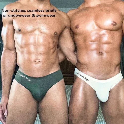 

custom private label logo tag non-stitches seamless Perfect fitness for sexy underwear men gay boxer briefs & swim wear briefs