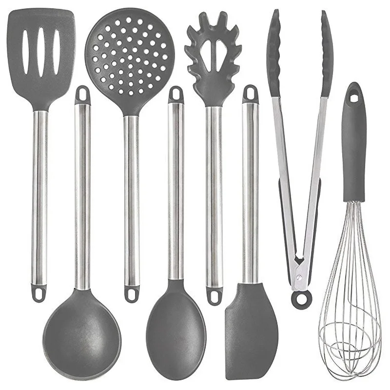 

Wholesale Set 9 Kitchen Accessories Silicone Utensil Set For Cooking, Custom color