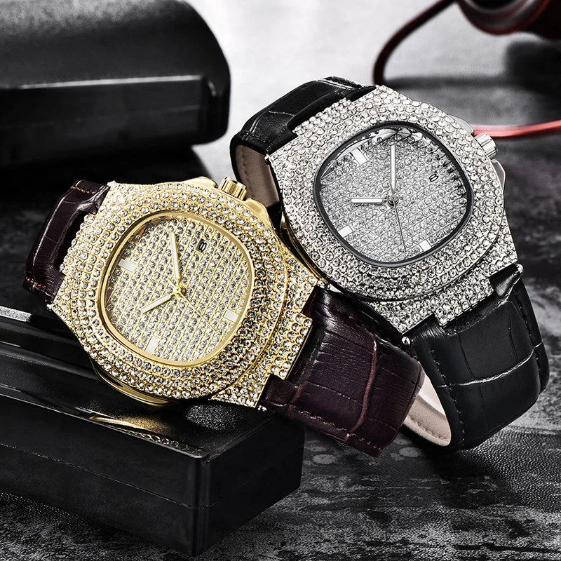 

2019 trendy Bling Micro pave Cubic Zircon Iced Out Watches For Mens Jewelry