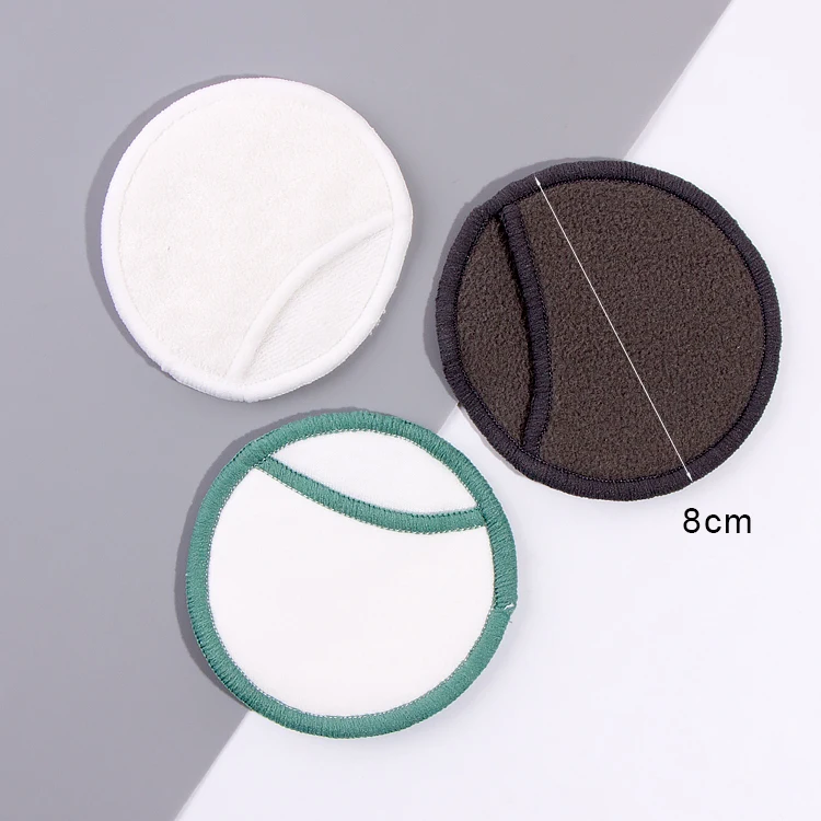 

8cm Reusable Washable Bamboo Terry Velvet Cotton Pocket Finger Mitt Makeup Remover Pads with Tags, Black, gray, green, white, customized