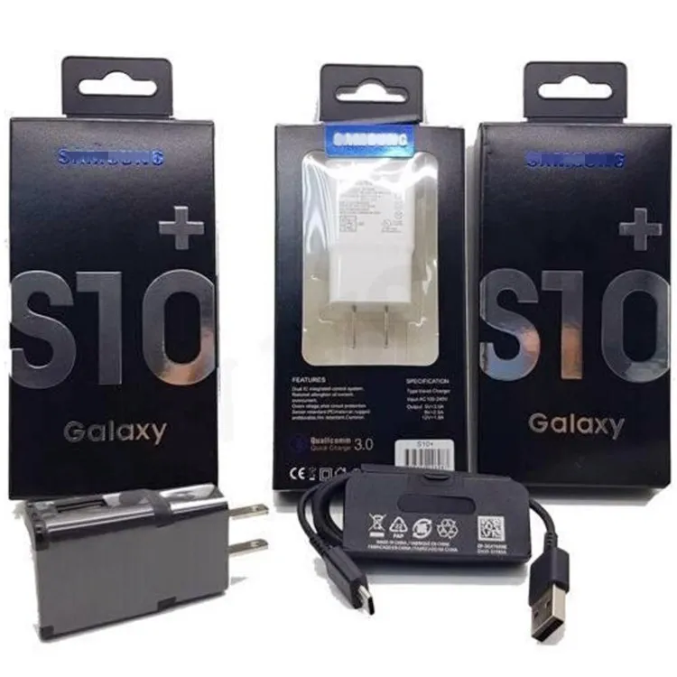 

High quality real quick charge fast charger 9V/1.67A QC3.0 Charging With type-c cable For Samsung s8 S10 fast charger adapter, Black white