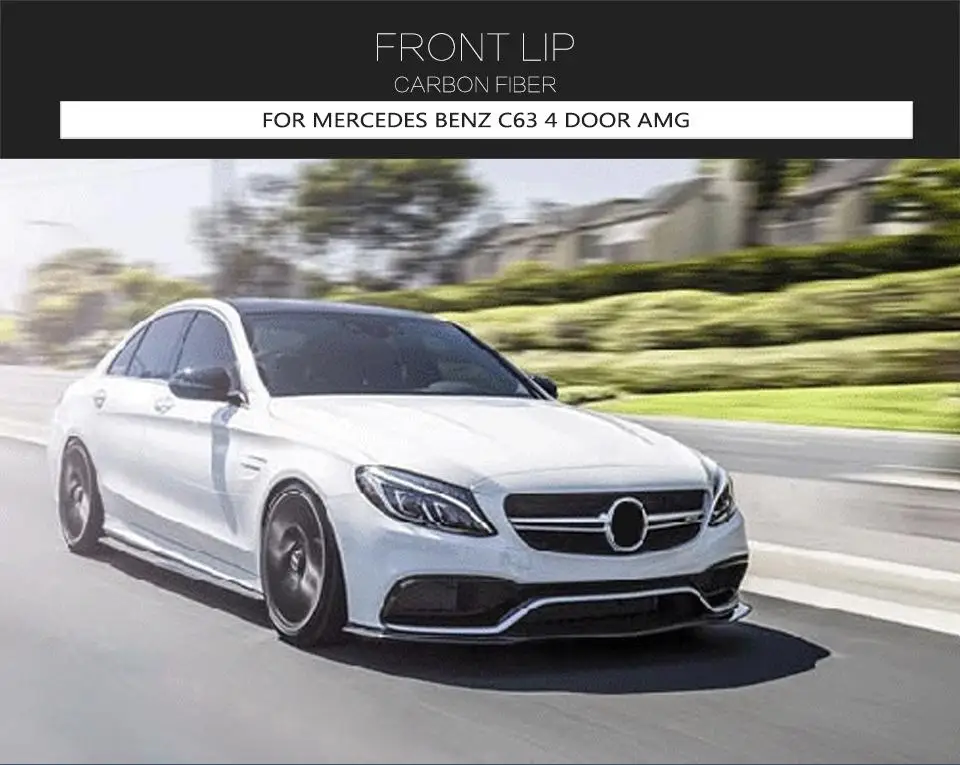 Carbon Fiber Voorbumper Lip Voor Mercedes Benz C63 W5 Amg 4 Deur 15 18 Buy W5 Voorste Lip C63 Voorste Lip Lip Voor Mercedes Product On Alibaba Com