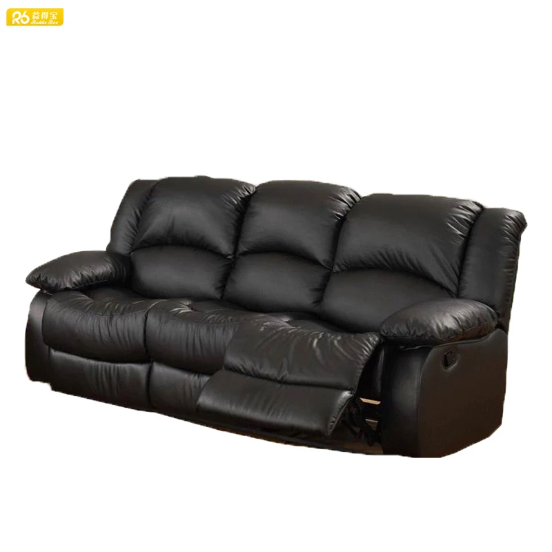Anji Blue Leather Bench Craft Bean Bag Sectional Reclining Sofa