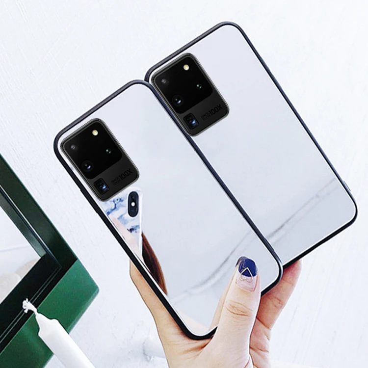 

For samsung galaxy A6 A8 plus 2018 note 10 lite phone case makeup mirror plastic pc back cover soft tpu silicone protective capa, As pictures