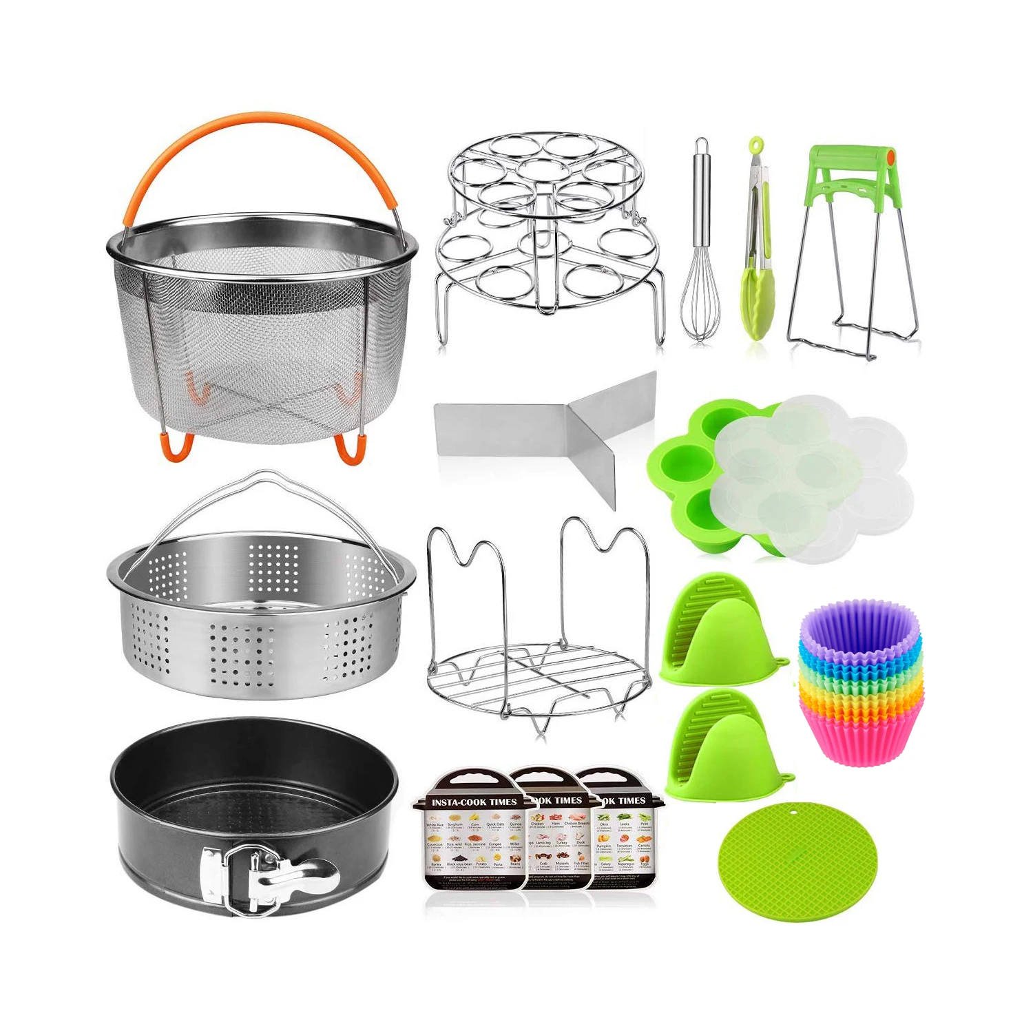 

Pressure Cooker Accessories Steamer Basket Set Compatible Instapot Accessories Set, Green