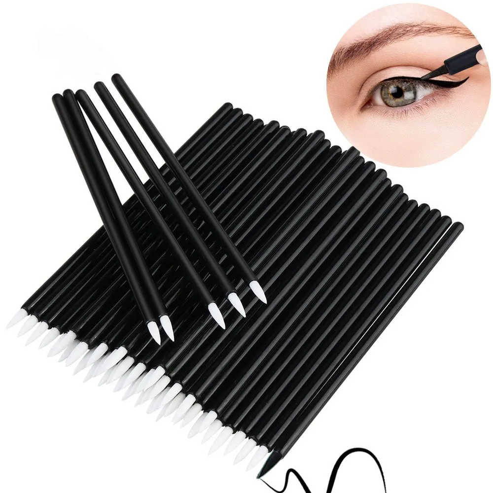 

Disposable Eyeliner Brush MakeUp Lip Brush Lipstick Gloss Wands Applicator Make Up Must-Have Cosmetic Tools, Black