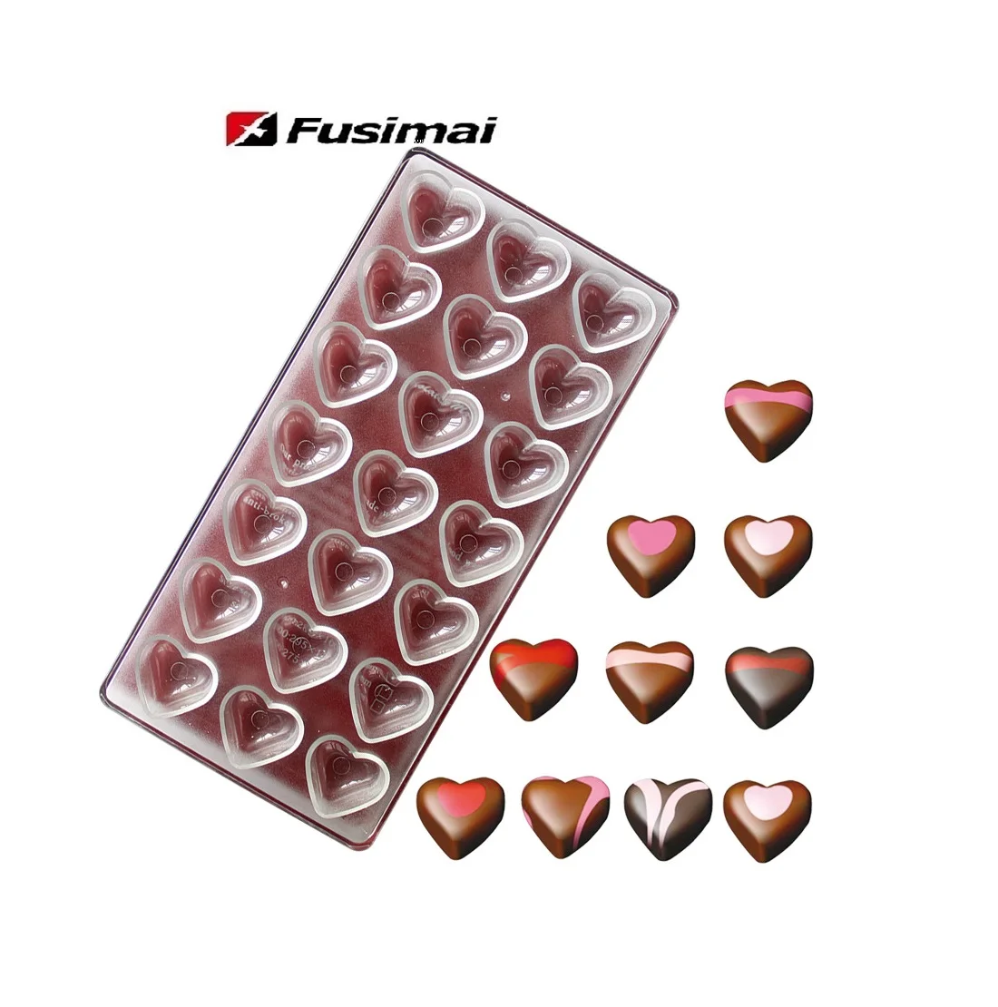 

Fusimai Wholesale Heart-shaped Flower Series Hard Moulds Chess Mahjong Plastic Acrylic Chocolate Mold