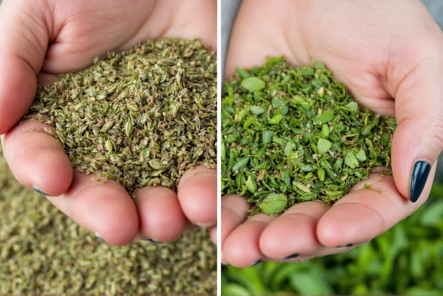 Chef adding oregano to dish in kitchen