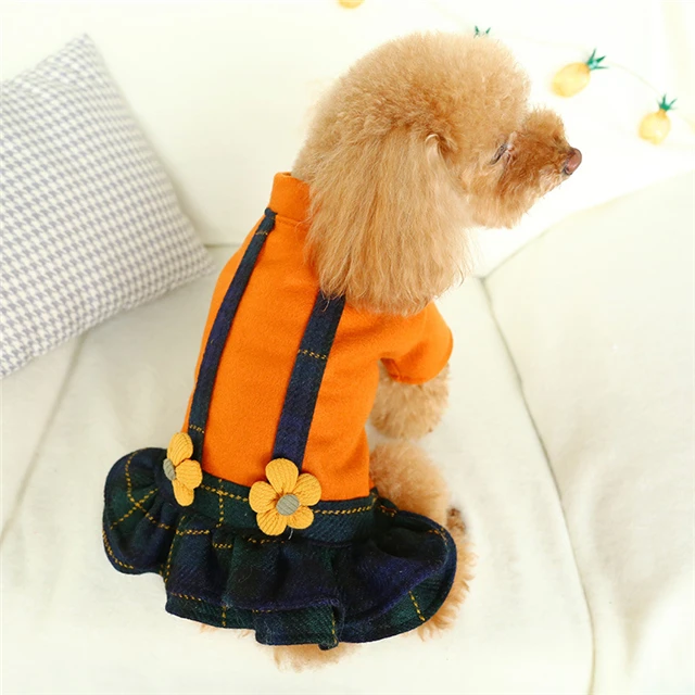 

New Pet Comfortable And Warm Skirt Button Bear Woolen Skirt Pet Cloth, As show