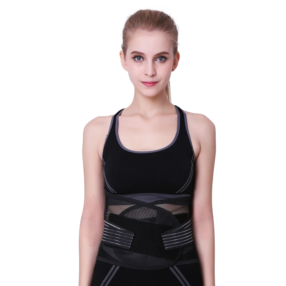 

Low Price Sale Universal Back Support Belt Waist Trainer Trimmer Belts, Black