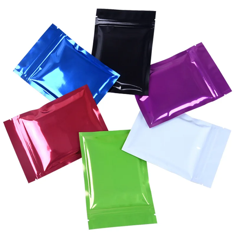 

20*30+5cm Color aluminum foil bag aluminized self-sealing plastic bag Reusable Seal Freeze Food Storage Savers Bags, As the picture