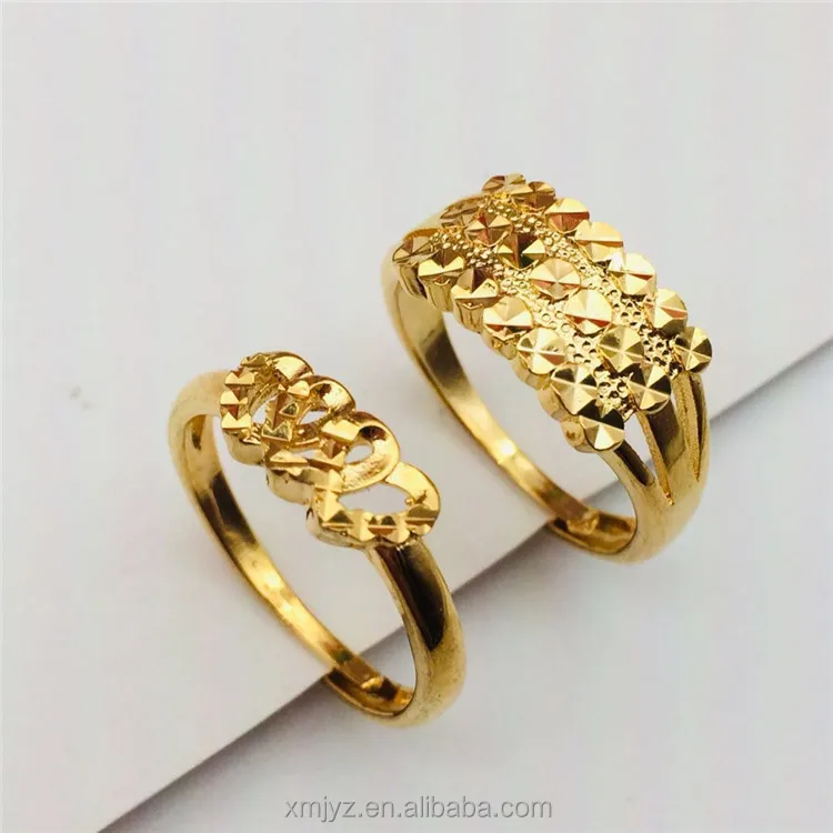 

Vietnam Placer Gold Jewelry Brass Gold-Plated Accessories Two-In-One Crown Ring One Hundred Languages I Love You Wholesale