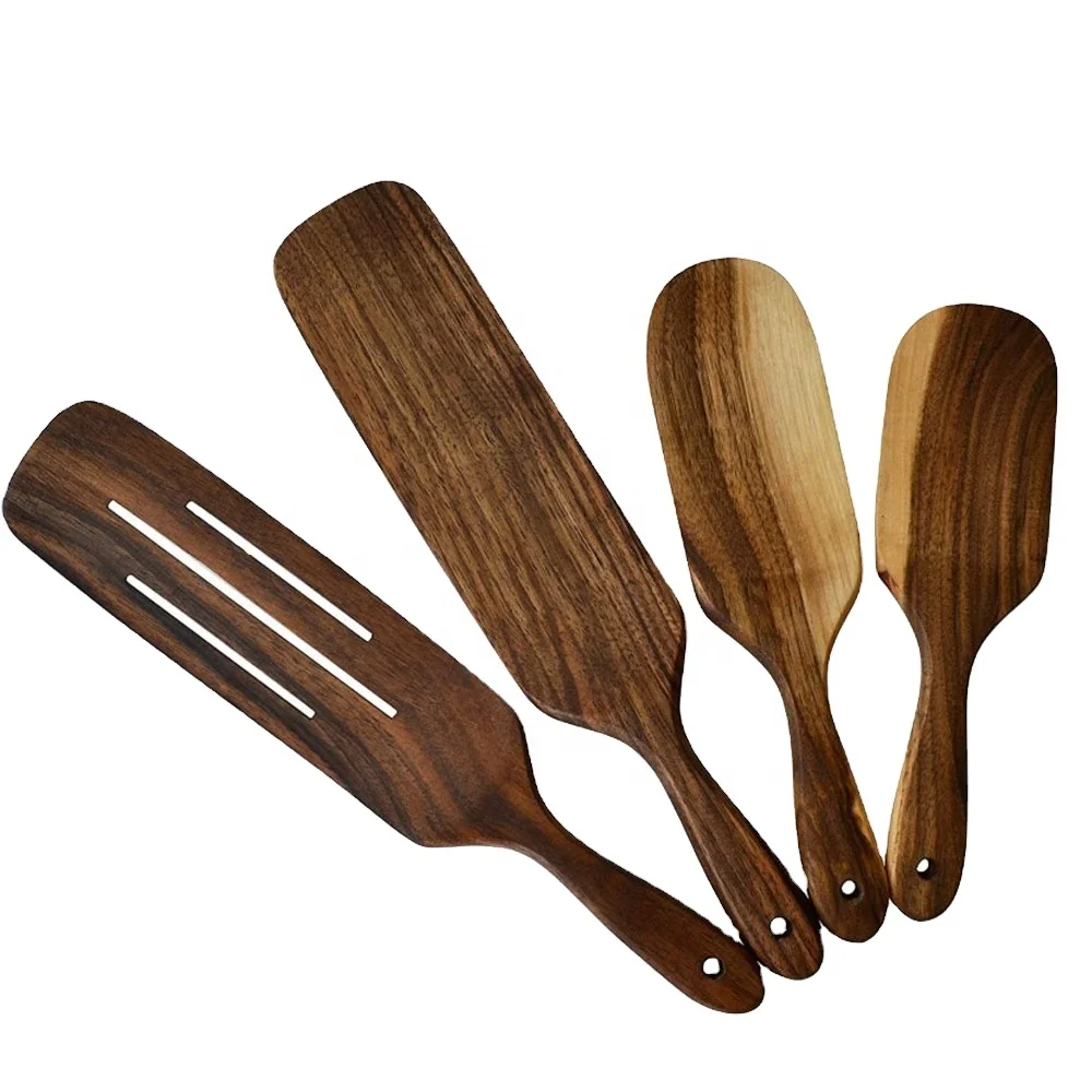 

high quality black walnut wood spurtle utensil spatula factory directly customized, Natural