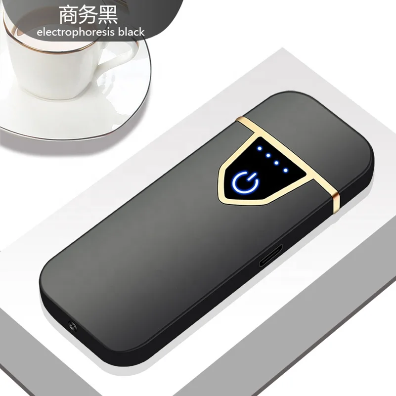 

New Windproof Metal Usb Charging Lighter Touch Screen Tungsten Ignition Electronic Lighter Charging Electric Lighter Mens Gift, Multi colors
