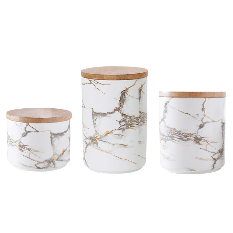 

straight shape custom kitchen storage ceramic marble jar