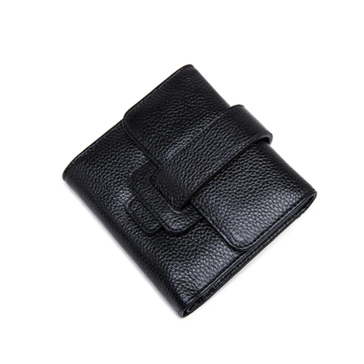 

Manufacturers RFID small men geniune leather wallet multicard hot style lady leather id card holder wallet wholesale