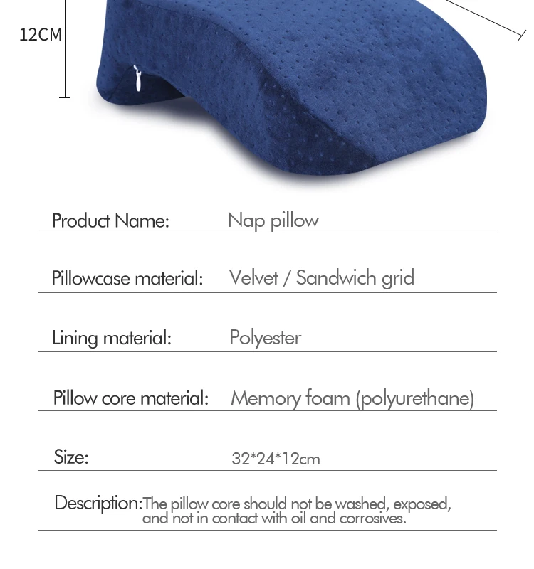 Memory Foam Office Nap Pillow Multiuse Lumbar Cushion Leisure Pillow