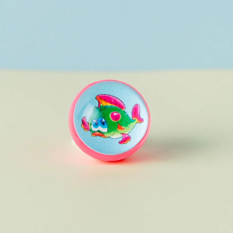 
Children toys rabbit pattern eco friendly rubber bouncy balls with paper card inside 