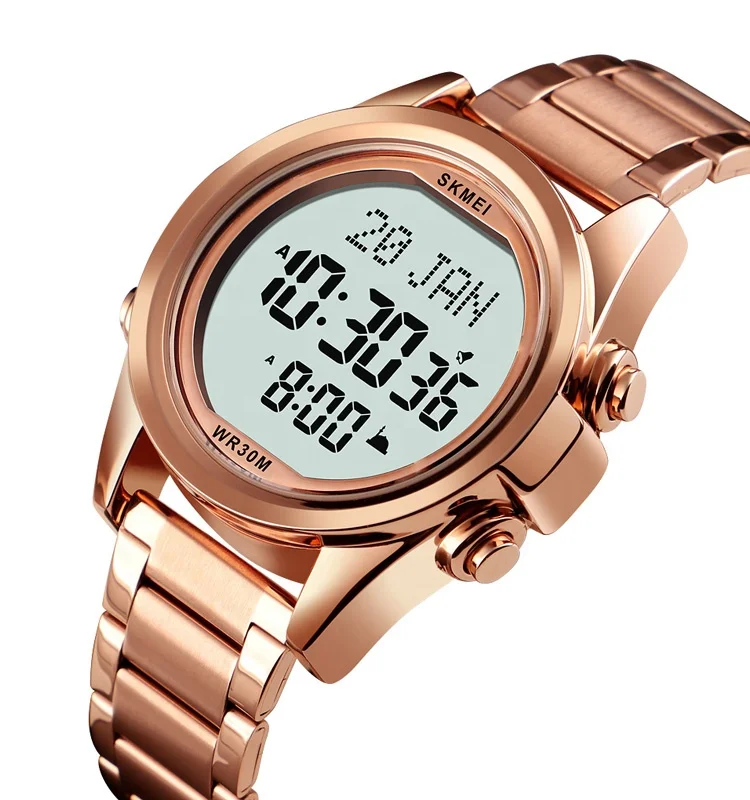 

SKMEI new brand 1667 latest men azan qibla watch digital manufacturers fancy wrist watch stainless steel