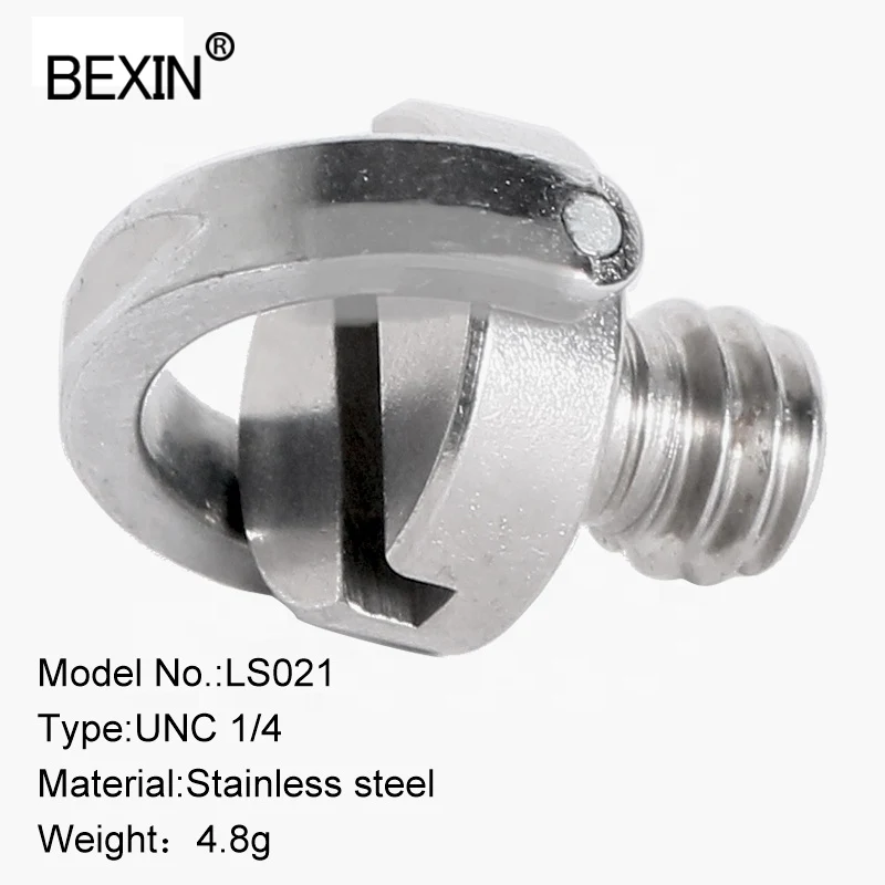 

BEXIN High quality 1/4"-20 camera stabilizer tripod Mounting Screw /camera Mounting screw d-ring 1/4" screw mount strap adapter, Silver