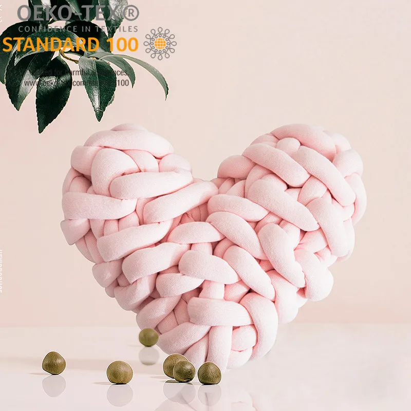 Handmade Modern Polyester Knitted Love Throw Living Room Sofas Pillow for Sofa Comforter Cushion Cover Ht factory