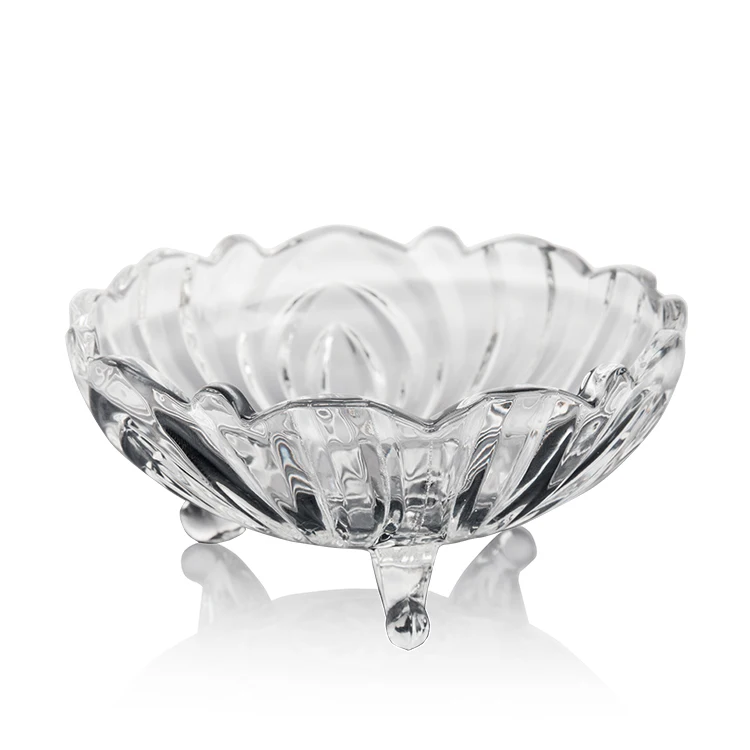 

glass candy fruit snack dessert bowl 4inch Elegant artistic decorative footed transparent