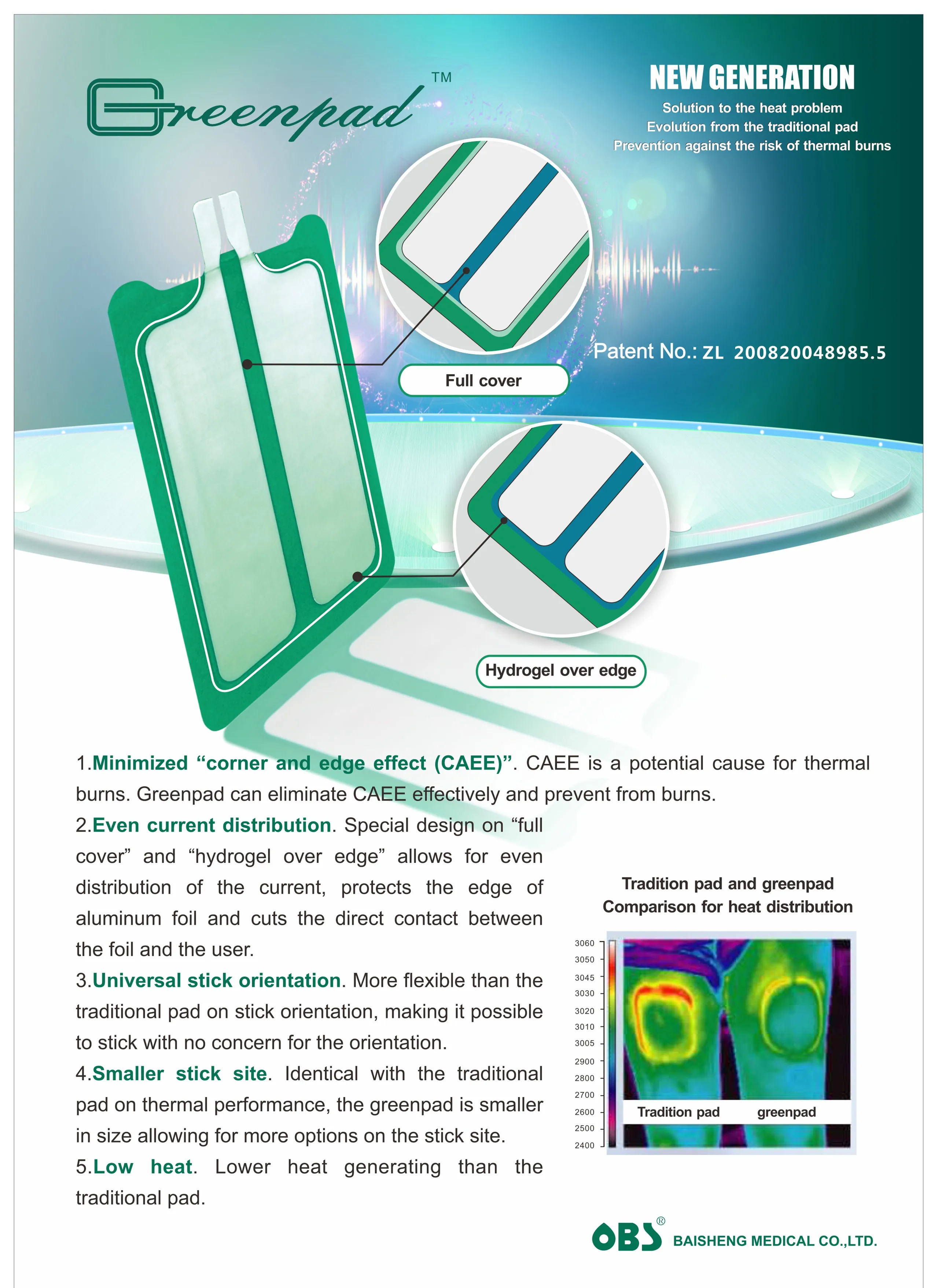 Disposable Diathermy Pad Patient Plate Cautery Pad With Cable